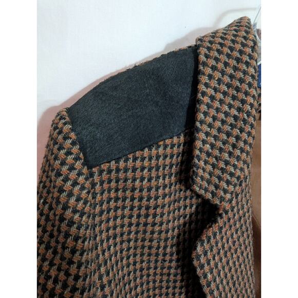 Vtg EH Woods Brown Tweed Wool Blend Blazer Jacket Size 14 U1 Fall Academia Chic - Picture 3 of 6